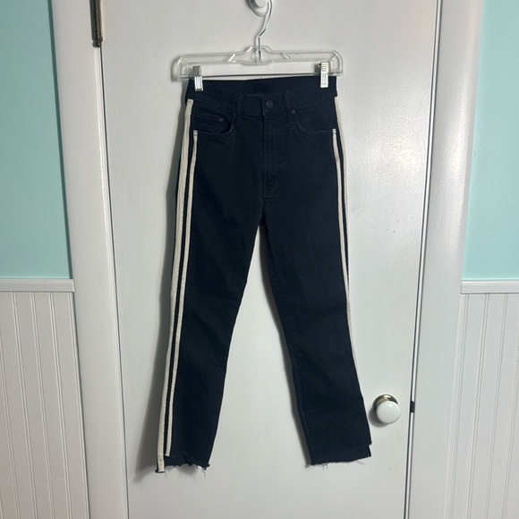 Mother Insider Crop Step Fray Guilty Racer Jeans Size 26 - Picture 3 of 16